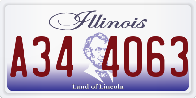IL license plate A344063