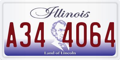 IL license plate A344064