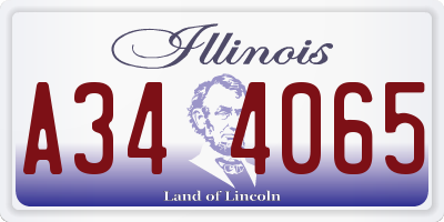 IL license plate A344065