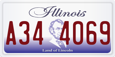 IL license plate A344069
