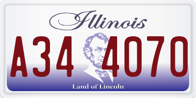 IL license plate A344070