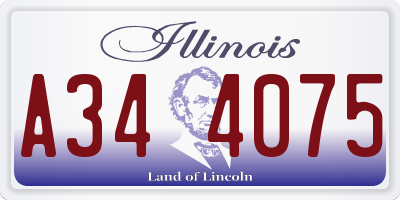 IL license plate A344075