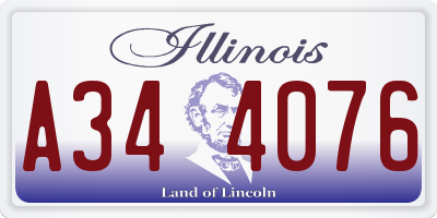 IL license plate A344076