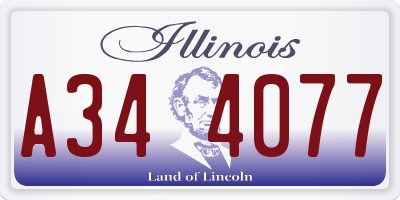 IL license plate A344077