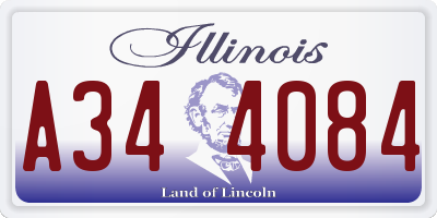 IL license plate A344084