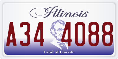 IL license plate A344088