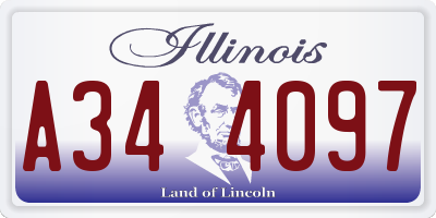 IL license plate A344097