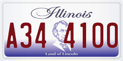 IL license plate A344100