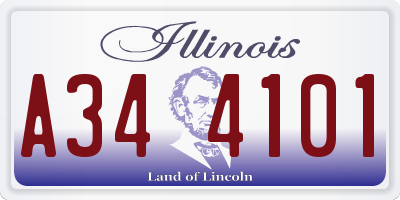 IL license plate A344101