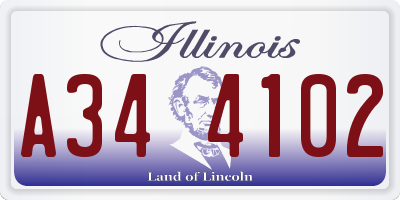 IL license plate A344102
