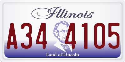 IL license plate A344105