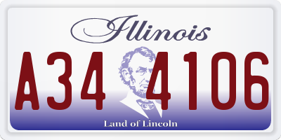 IL license plate A344106