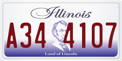 IL license plate A344107