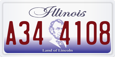 IL license plate A344108