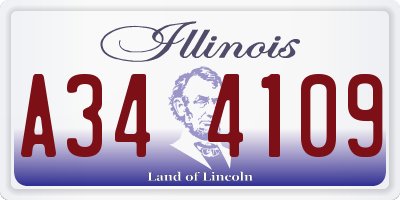 IL license plate A344109