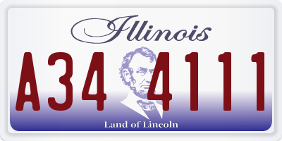 IL license plate A344111