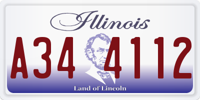IL license plate A344112