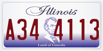 IL license plate A344113