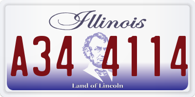 IL license plate A344114