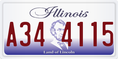 IL license plate A344115