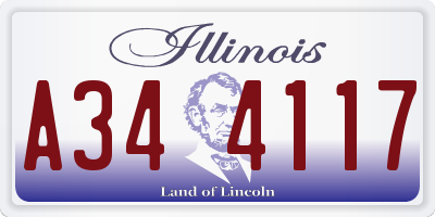 IL license plate A344117