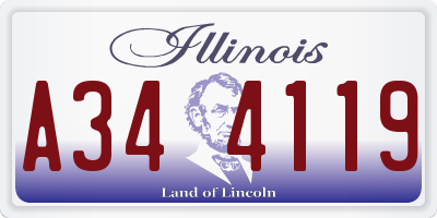 IL license plate A344119