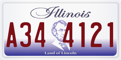 IL license plate A344121