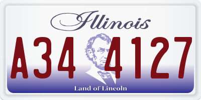 IL license plate A344127