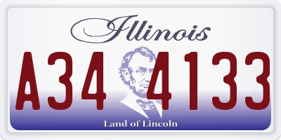 IL license plate A344133