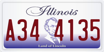 IL license plate A344135