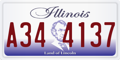 IL license plate A344137