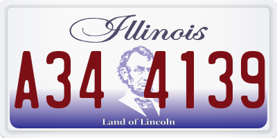 IL license plate A344139