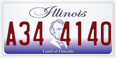 IL license plate A344140