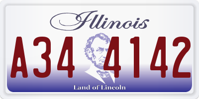 IL license plate A344142