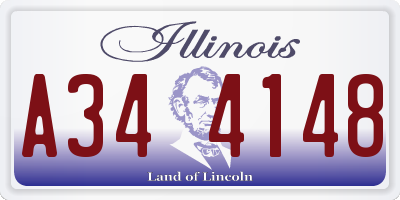 IL license plate A344148