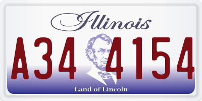 IL license plate A344154