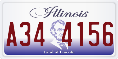 IL license plate A344156