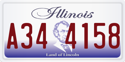 IL license plate A344158