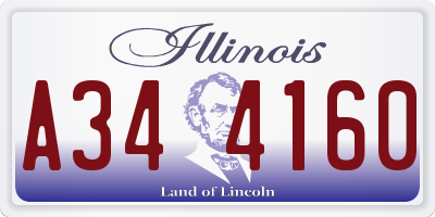 IL license plate A344160