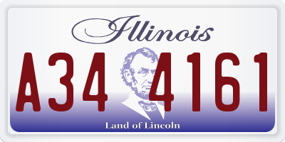 IL license plate A344161