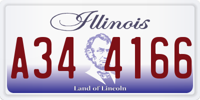 IL license plate A344166