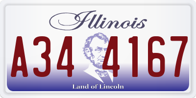 IL license plate A344167