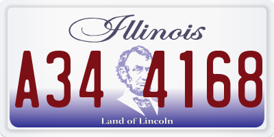 IL license plate A344168