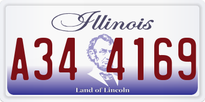 IL license plate A344169