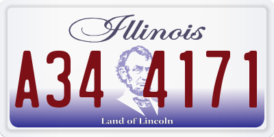 IL license plate A344171