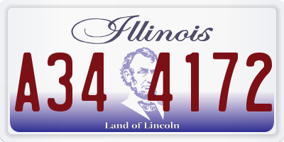 IL license plate A344172