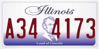 IL license plate A344173