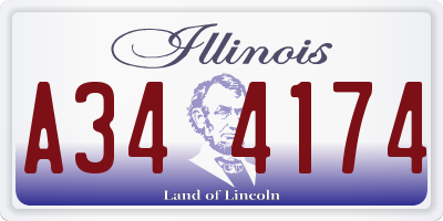 IL license plate A344174