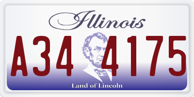 IL license plate A344175