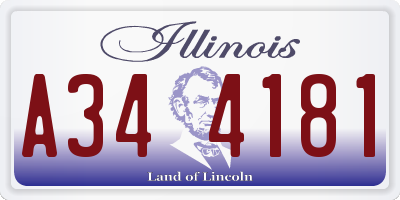 IL license plate A344181